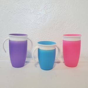 Set of 3 Munchkin Miracle 360 No Spill Sippy Cups